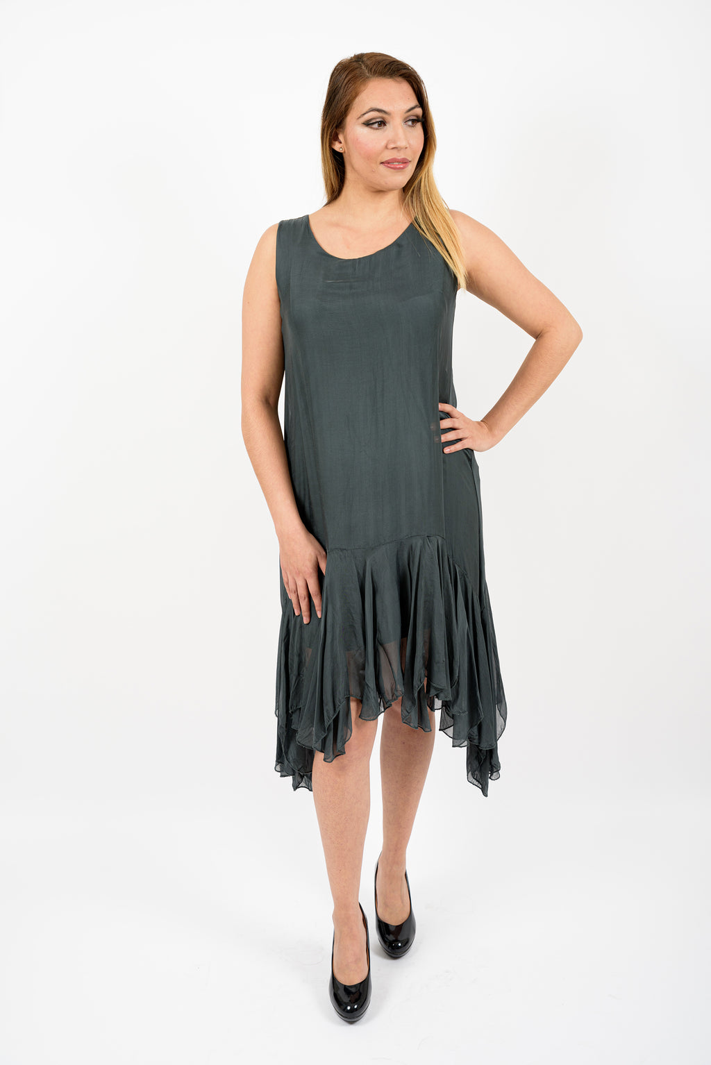 To The Moon Silk Frill Dress